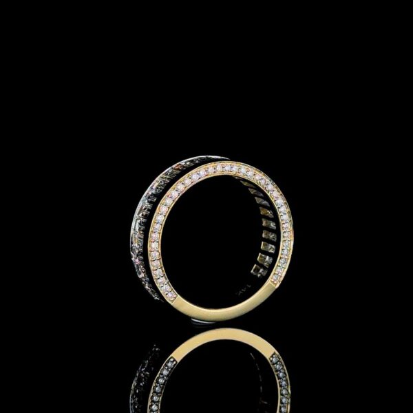 Eternity Emerald Diamond Ring Made In 18 / 14 / 10 KT Gold Embellished With Shinny Moissanite Diamonds For The Wedding And Anniversary Gift
