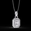 Emerald Cut Halo Diamond Pendant Made In 18 / 14 / 10 KT Gold Embellished With Certified Lab Diamonds For The Anniversary And Birthday Gift