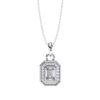 Emerald Cut Halo Diamond Pendant Made In 18 / 14 / 10 KT Gold Embellished With Certified Lab Diamonds For The Anniversary And Birthday Gift