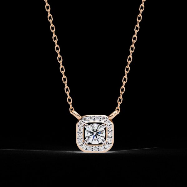 Minimalist Round Diamond Pendant Made In 18 / 14 / 10 KT Gold Embellished With Certified Lab Diamond For The Anniversary Gift For Her
