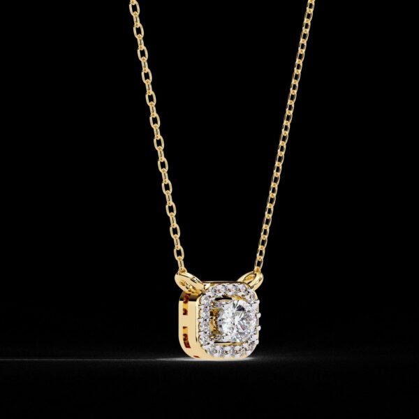 Minimalist Round Diamond Pendant Made In 18 / 14 / 10 KT Gold Embellished With Certified Lab Diamond For The Anniversary Gift For Her