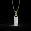 Elegant Emerald Diamond Pendant Bar Design Made In 18/14/10 KT Gold Studded With Certified Lab Diamond For The Anniversary And Birthday Gift