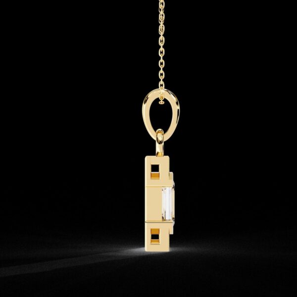 Elegant Emerald Diamond Pendant Bar Design Made In 18/14/10 KT Gold Studded With Certified Lab Diamond For The Anniversary And Birthday Gift