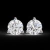 Classic 3-Prong Round Diamond Stud Earrings Made In 18/14/10 KT Gold Studded With Certified Lab Diamond For The Anniversary And Wedding Gift