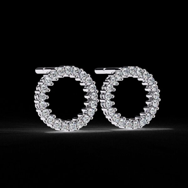 Eternity Elegance Round Diamond Earring Made In 18/14/10 KT Gold Embellished With Certified Lab Diamond For The Anniversary And Wedding Gift