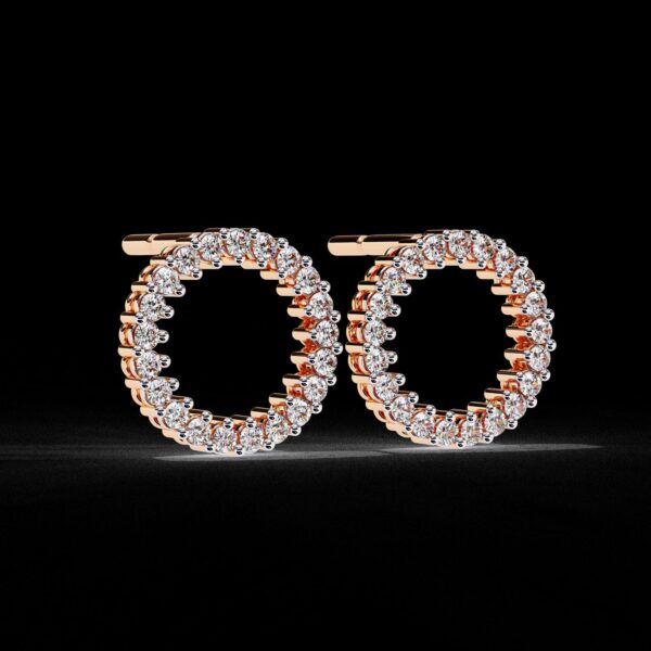 Eternity Elegance Round Diamond Earring Made In 18/14/10 KT Gold Embellished With Certified Lab Diamond For The Anniversary And Wedding Gift
