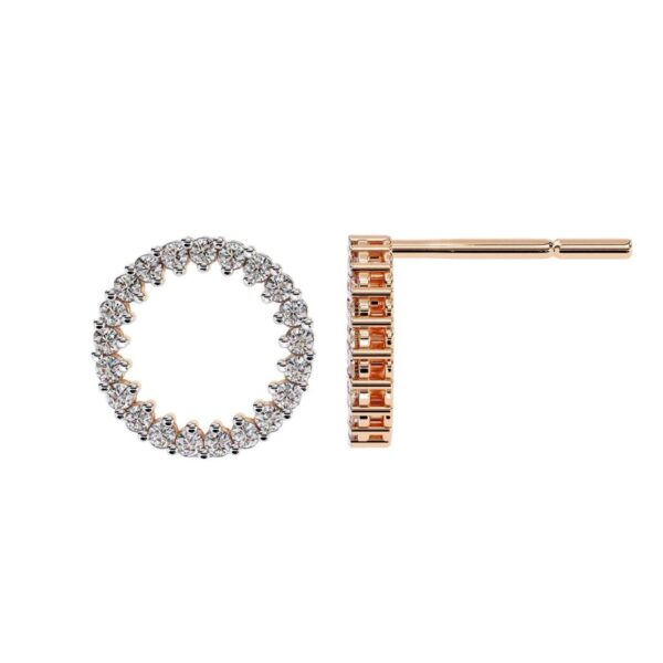 Eternity Elegance Round Diamond Earring Made In 18/14/10 KT Gold Embellished With Certified Lab Diamond For The Anniversary And Wedding Gift