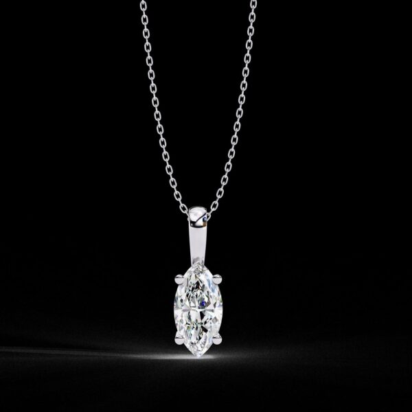 Elegant Marquise Cut Diamond Pendant Made In 18 / 14 / 10 KT Gold Embellished With Certified Lab Diamond For The Anniversary Gift For Her