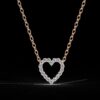 Elegant Heart Round Diamond Pendant Made In 18/14/10 KT Gold Embellished With Certified Lab Diamonds For The Anniversary And Birthday Gift