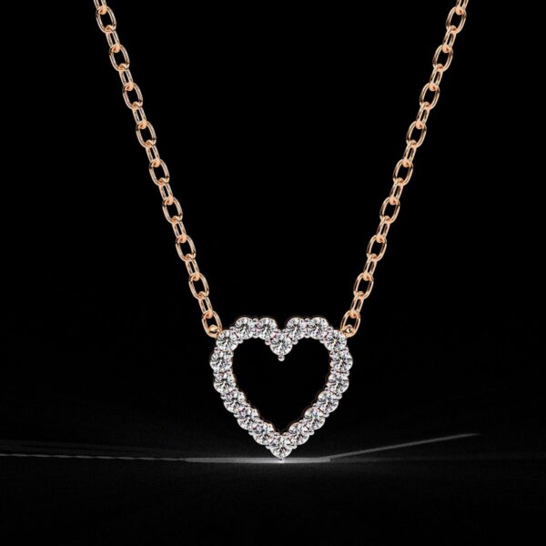 Elegant Heart Round Diamond Pendant Made In 18/14/10 KT Gold Embellished With Certified Lab Diamonds For The Anniversary And Birthday Gift