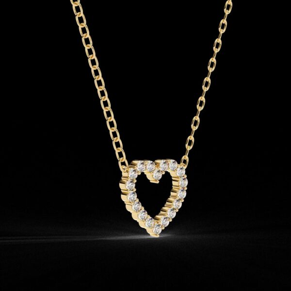 Elegant Heart Round Diamond Pendant Made In 18/14/10 KT Gold Embellished With Certified Lab Diamonds For The Anniversary And Birthday Gift