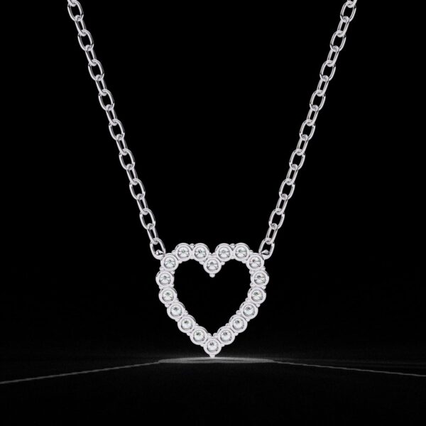 Elegant Heart Round Diamond Pendant Made In 18/14/10 KT Gold Embellished With Certified Lab Diamonds For The Anniversary And Birthday Gift