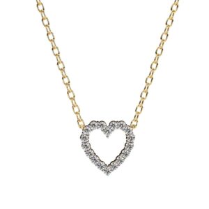 Elegant Heart Round Diamond Pendant Made In 18/14/10 KT Gold Embellished With Certified Lab Diamonds For The Anniversary And Birthday Gift