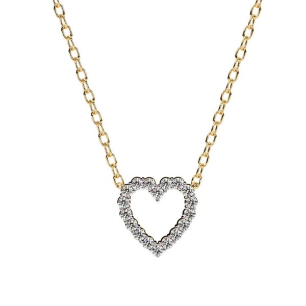 Elegant Heart Round Diamond Pendant Made In 18/14/10 KT Gold Embellished With Certified Lab Diamonds For The Anniversary And Birthday Gift