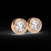 Bezel-Set Round Diamond Stud Earrings Made In 18 / 14 / 10 KT Gold Studded With Certified Lab Diamonds For The Anniversary And Wedding Gift