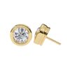 Bezel-Set Round Diamond Stud Earrings Made In 18 / 14 / 10 KT Gold Studded With Certified Lab Diamonds For The Anniversary And Wedding Gift