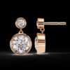 Elegant Gold Double Halo Earrings Made In 18/14/10 KT Gold Studded With Certified Lab Diamonds For The Wedding And Anniversary Gift
