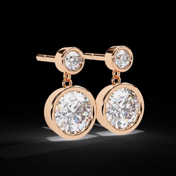 Elegant Gold Double Halo Earrings Made In 18/14/10 KT Gold Studded With Certified Lab Diamonds For The Wedding And Anniversary Gift