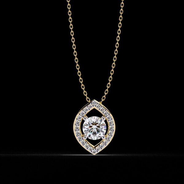 Sparkling Round Cut Diamond Pendant Made In 18 / 14 / 10 KT Gold Embellished With Certified Lab Diamonds For The Anniversary Gift For Her