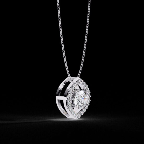 Sparkling Round Cut Diamond Pendant Made In 18 / 14 / 10 KT Gold Embellished With Certified Lab Diamonds For The Anniversary Gift For Her