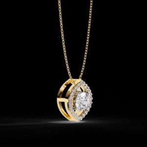 Sparkling Round Cut Diamond Pendant Made In 18 / 14 / 10 KT Gold Embellished With Certified Lab Diamonds For The Anniversary Gift For Her