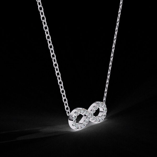 Elegant Infinity Symbol Pendant Made In 18 / 14 / 10 KT Gold Embellished With Certified Lab Diamond For The Anniversary Gift For Her