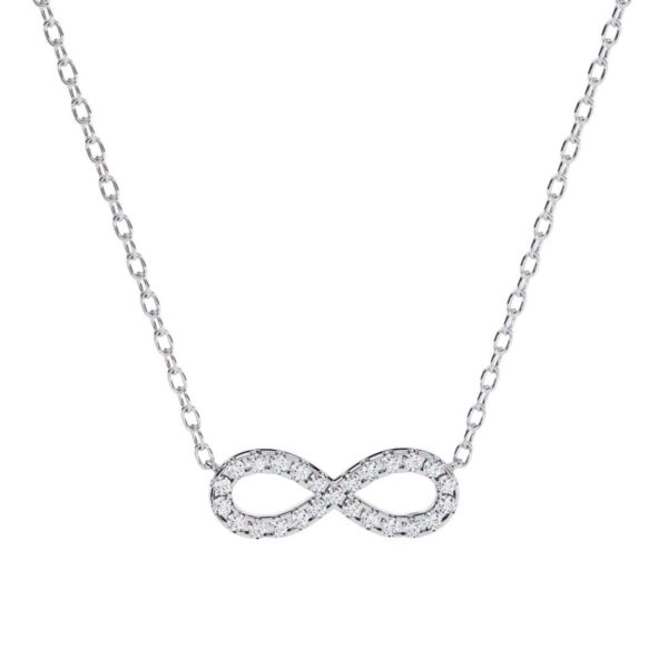 Elegant Infinity Symbol Pendant Made In 18 / 14 / 10 KT Gold Embellished With Certified Lab Diamond For The Anniversary Gift For Her