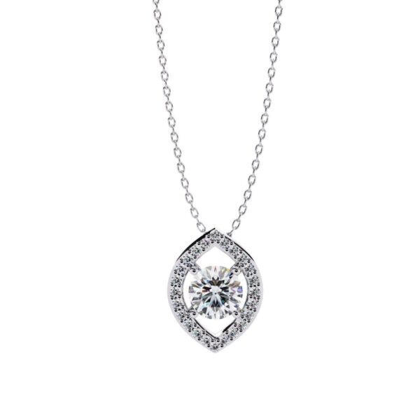 Sparkling Round Cut Diamond Pendant Made In 18 / 14 / 10 KT Gold Embellished With Certified Lab Diamonds For The Anniversary Gift For Her