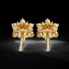 Beautiful Snowflake Round Diamond Earring Made In 18/14/10KT Gold Studded With Certified Lab Diamond For The Wedding And Anniversary Gift