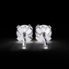 Rose Gold Round Cut Diamond Stud Earrings Made In 18/14/10 KT Gold Studded With Certified Lab Diamonds For The Anniversary And Wedding Gift