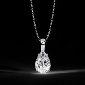 Pear-Shaped Diamond Solitaire Pendant Made In 18 / 14 / 10 KT Gold Embellished With Certified Lab Diamonds For The Anniversary Gift For Her