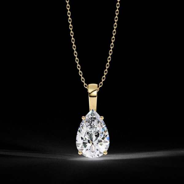 Pear-Shaped Diamond Solitaire Pendant Made In 18 / 14 / 10 KT Gold Embellished With Certified Lab Diamonds For The Anniversary Gift For Her