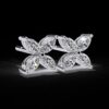 Floral Marquise Diamond Stud Earrings Made In 18 / 14 / 10 KT Gold Studded With Certified Lab Diamonds For The Wedding And Anniversary Gift