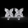 Floral Marquise Diamond Stud Earrings Made In 18 / 14 / 10 KT Gold Studded With Certified Lab Diamonds For The Wedding And Anniversary Gift