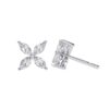 Floral Marquise Diamond Stud Earrings Made In 18 / 14 / 10 KT Gold Studded With Certified Lab Diamonds For The Wedding And Anniversary Gift