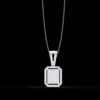 Emerald-Cut Halo Pendant with Baguette and Round Made In 18/14/10KT Gold Studded With Certified Lab Diamond For The Anniversary Gift For Her