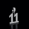 Custom Iced Out '11' Number Pendant Made In 925Sterling Silver Embellished With Shinny Moissanite Diamonds For The Birthday Or Memorial Gift