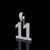 Iced Out Any Double Digit Number Pendant Made IN 925 Sterling Silver Embellished With Shinny Moissanite Diamonds For The Birthday Gift