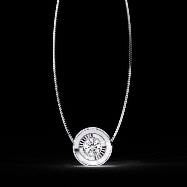 Gold Round Solitaire Diamond Pendant Made In 18 / 14 / 10 KT Gold Embellished With Certified Lab Diamonds For The Anniversary Gift For Her