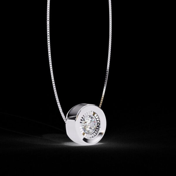 Gold Round Solitaire Diamond Pendant Made In 18 / 14 / 10 KT Gold Embellished With Certified Lab Diamonds For The Anniversary Gift For Her