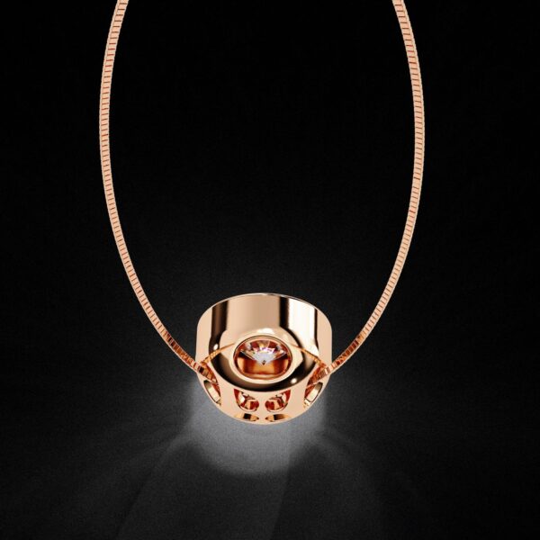 Gold Round Solitaire Diamond Pendant Made In 18 / 14 / 10 KT Gold Embellished With Certified Lab Diamonds For The Anniversary Gift For Her