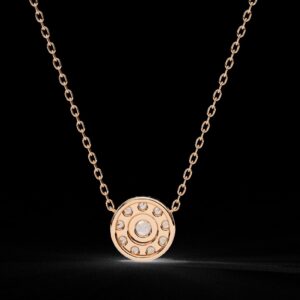 Beautiful Round Diamond Pendant Made In 18 / 14 / 10 KT Gold Studded With Certified Lab Diamonds For The Anniversary Gift For Her
