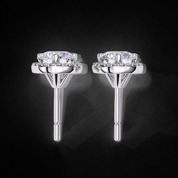Classic Halo Round-Cut Diamond Stud Earrings Made In 18 14/10KT Gold Studded With Certified Lab Diamond For The Anniversary And Wedding Gift