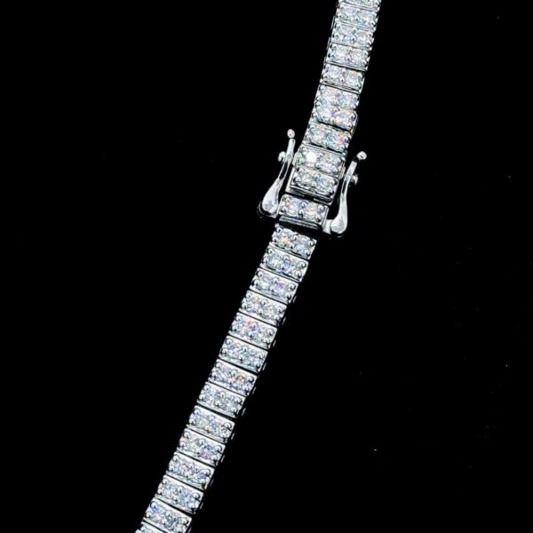 Luxury Round Cut 5 MM Tennis Chain Made In 925 Sterling Silver Studded With Shinny Moissanite Diamonds For The Birthday Gift , Unisex Chain