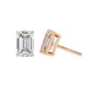 Classic Emerald Cut Earrings Made In 18 / 14 / 10 KT Gold Embellished With Certified Lab Diamonds For The Anniversary And Wedding Gift