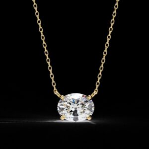 Eternal Sparkle Oval Diamond Pendant Made In 18 / 14 /10K T Gold Embellished With Certified Lab Diamond For The Anniversary Gift For Her