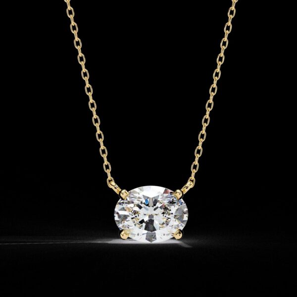 Eternal Sparkle Oval Diamond Pendant Made In 18 / 14 /10K T Gold Embellished With Certified Lab Diamond For The Anniversary Gift For Her