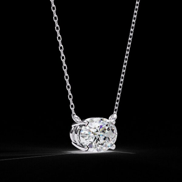 Eternal Sparkle Oval Diamond Pendant Made In 18 / 14 /10K T Gold Embellished With Certified Lab Diamond For The Anniversary Gift For Her
