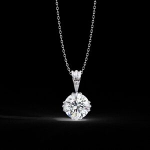 Elegant Round-Cut Solitaire Pendant Made In 18 / 14 / 10 KT Gold Embellished With Certified Lab Diamonds For The Anniversary Gift For Her