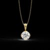 Elegant Round-Cut Solitaire Pendant Made In 18 / 14 / 10 KT Gold Embellished With Certified Lab Diamonds For The Anniversary Gift For Her